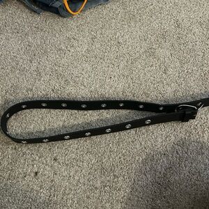 black belt with silver rings